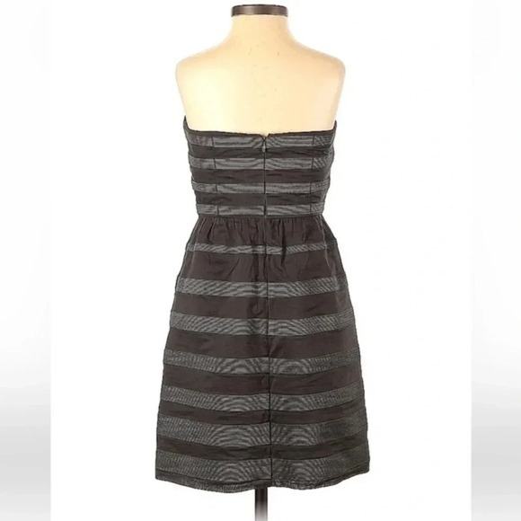 J. Crew Rugby Ginny Charcoal Grey Stripe Strapless Cocktail Dress Size 0 XXS XS - Picture 3 of 5